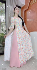 Áo Dài Cổ Vuông Mỹ Nữ+PK AD2859 (áo lẻ)