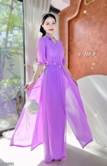 Áo Dài 4T Hoa Hồng Xoay+PK AD2860 (áo lẻ)
