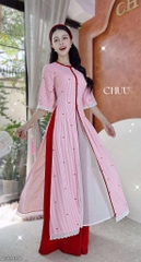 Áo Dài 3T Nơ Sọc Nhí AD2880 (áo lẻ)