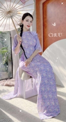 Áo Dài Nơ Sen Cánh Vũ+PK AD2875 (áo lẻ)