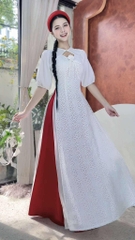 Áo Dài 4T Ren Trống Đồng+PK AD2889 (áo lẻ)