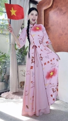 Áo Dài  2T+ Sao Vàng Tự Do +PK AD2888 (áo lẻ)