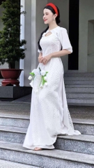 Áo Dài 4T Ren Trống Đồng+PK AD2889 (áo lẻ)