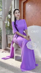 Áo Dài Cổ Cánh Hoa Sen AD1498 (áo lẻ)