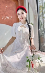 Áo Dài 4T Ren Trống Đồng+PK AD2889 (áo lẻ)