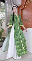 Áo Dài Cổ V Vintage AD2903 (áo lẻ)