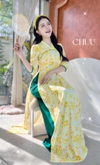 Áo Dài Cổ V Nữ Hoàng AD2719 (áo lẻ)