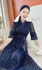 Áo Dài 4T Đá Chu Sa AD2890 (áo lẻ)