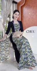 Áo Dài Giả Khoác Tà Hoa AD2896 (áo lẻ)