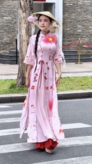 Áo Dài  2T+ Sao Vàng Tự Do +PK AD2888 (áo lẻ)