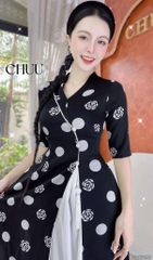 Áo Dài 2T+ Cổ Lá Lật+PK AD2899 (áo lẻ)