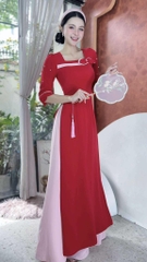 Áo Dài Sương Rồng Hạt Tròn AD2892 (áo lẻ)