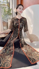 Áo Dài Mộng Cánh Hoa 132cm 4T AD2700 (áo lẻ)