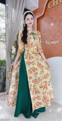 Áo Dài Cổ Bẻ Nụ Hồng AD2910 (áo lẻ)