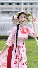 Áo Dài  2T+ Sao Vàng Tự Do +PK AD2888 (áo lẻ)