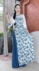 Áo Dài Giọt Sương Nút Bọc AD2909 (áo lẻ)