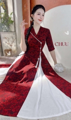 Áo Dài 2T+ Cổ Lá Lật+PK AD2899 (áo lẻ)