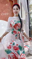 Áo Dài 4T Tay Bồng Nơ AD9151 (áo lẻ)