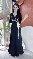 Áo Dài 3T Nơ Hoa Đán+PK AD2913 (áo lẻ)