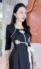 Áo Dài 3T Nơ Hoa Đán+PK AD2913 (áo lẻ)