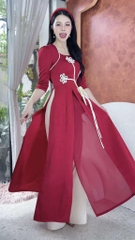 Áo Dài 3T Nơ Hoa Đán+PK AD2913 (áo lẻ)