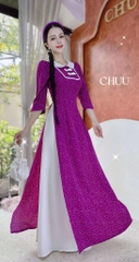 Áo Dài Cổ Sen 2 Nơ Lụa AD2937 (áo lẻ)