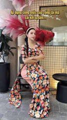 Áo Dài Cổ Vuông Mỹ Nữ+PK AD2859 (áo lẻ)