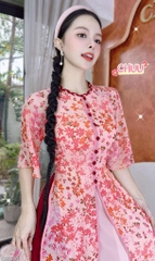 Áo Dài Mộng Cánh Hoa 132cm 4T AD2700 (áo lẻ)
