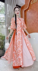 Áo Dài Mộng Cánh Hoa 132cm 4T AD2700 (áo lẻ)