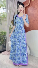 Áo Dài Cổ Vuông Mỹ Nữ+PK AD2859 (áo lẻ)
