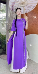 Áo Dài Dây Hoa Sắc Màu AD2957 (áo lẻ)