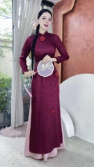 Áo Dài Cánh Hồng Phai+2PK AD2823 (áo lẻ)
