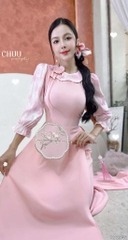 Áo Dài Bánh Quy Hoa Hồng+PK AD2948 (áo lẻ)