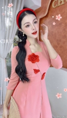 Áo Dài 4T Cánh Ngọc Lá Thêu AD2963 (áo lẻ)