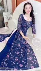 Áo Dài 4T Cổ Sen Gạo Nếp AD2884 (áo lẻ)