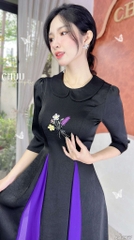 Áo Dài 2T+ Chùm Hoa Dại AD2967 (áo lẻ)