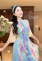 Áo Dài Viền Bi Ánh HÀo AD2775 (áo lẻ)