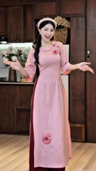 Áo Dài Vải Cotton Xước AD2971 (áo lẻ)