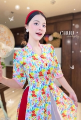 Áo Dài 3T Gió Mang Hoa Về AD2985