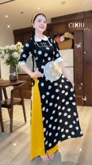 Áo Dài Cổ Sen 2 Nơ Lụa AD2937 (áo lẻ)