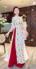 Áo Dài 3T Gió Mang Hoa Về AD2985