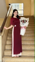 Áo Dài Hoa Hoạ Mi AD2992 (áo lẻ)