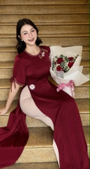 Áo Dài Hoa Hoạ Mi AD2992 (áo lẻ)