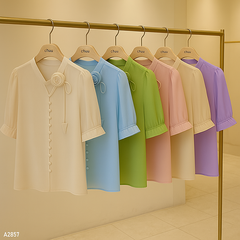 Áo Hoa Hồng Xếp A2857