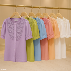 Áo Sơ Mi Ren Bướm Lưới A2858