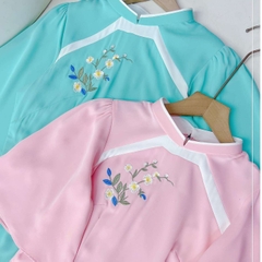 Áo Dài Thêu Hoa Đông Hầu AD1536 (áo lẻ)