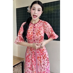 Áo Dài Mộng Cánh Hoa 132cm 4T AD2700 (áo lẻ)