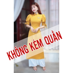 Áo Dài Tay Bồng Nơ 2cm AD8002