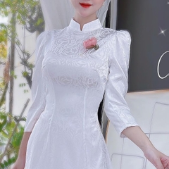 Áo Dài Gấm Tay Bồng AD8005 (áo lẻ) (không kèm hoa)