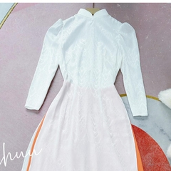 Áo Dài Gấm Tay Bồng AD8005 (áo lẻ) (không kèm hoa)